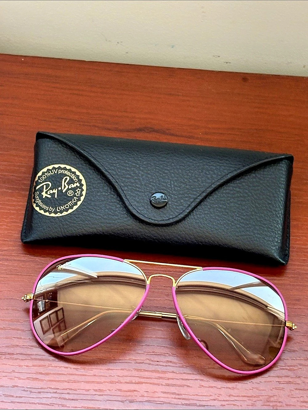 Ray-Ban Aviator Gradient RB3025 001/3E Pink & Gold Sunglasses